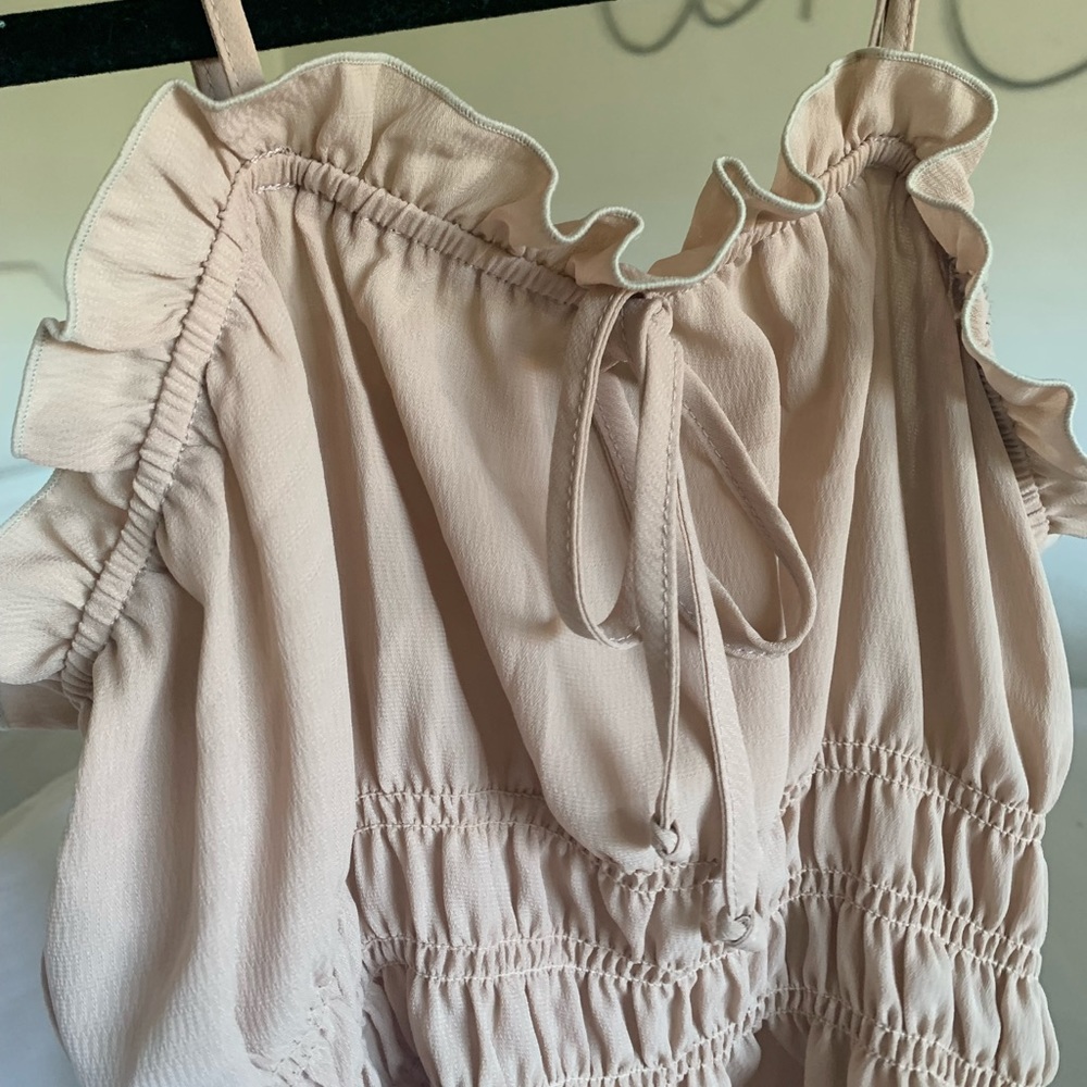 Tan tank blouse.